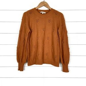 LOFT Women's Crew Neck Sweater in Rust